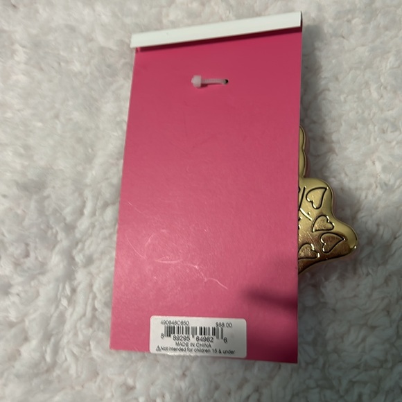 Betsey Johnson Pink Bear Handbag Charm or keychain. Pretty heart. NWT. Cute. - Picture 5 of 10